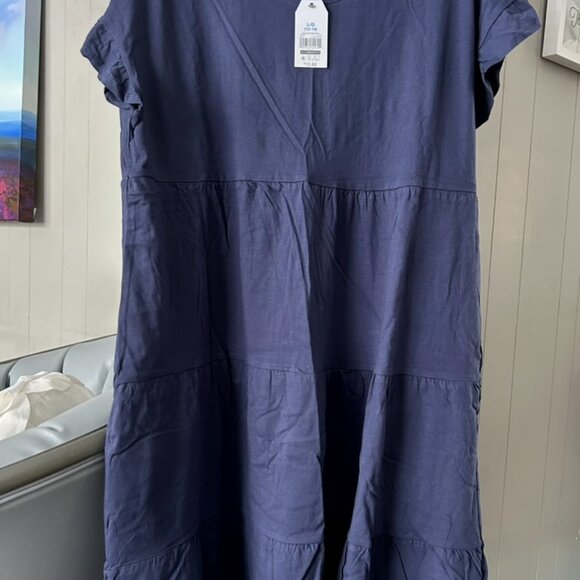 BNWT Navy shift dress from Time & Tru Sz L (12-14) - Picture 2 of 5